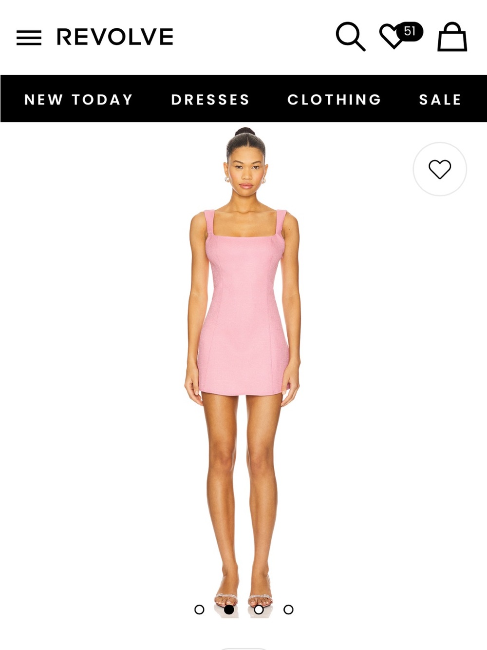 Revolve Pink Square-Neck Mini Dress with Bows